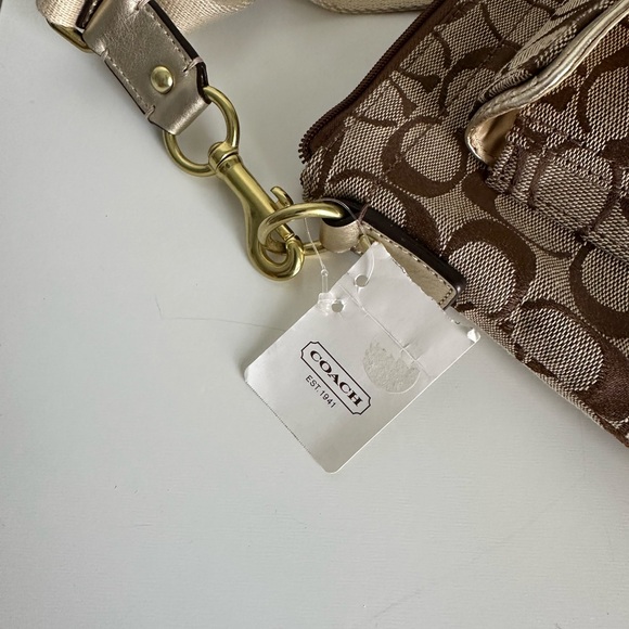 Coach Brown and Cream Signature Crossbody Bag - Picture 3 of 10